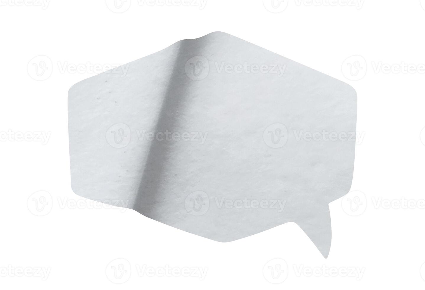 Bubble speech shape in white paper texture photo