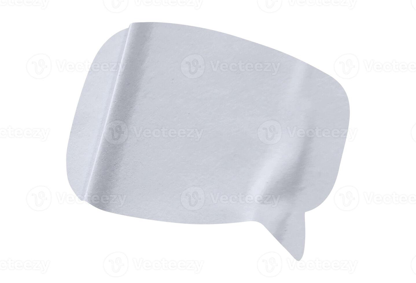 Bubble speech shape in white paper texture photo