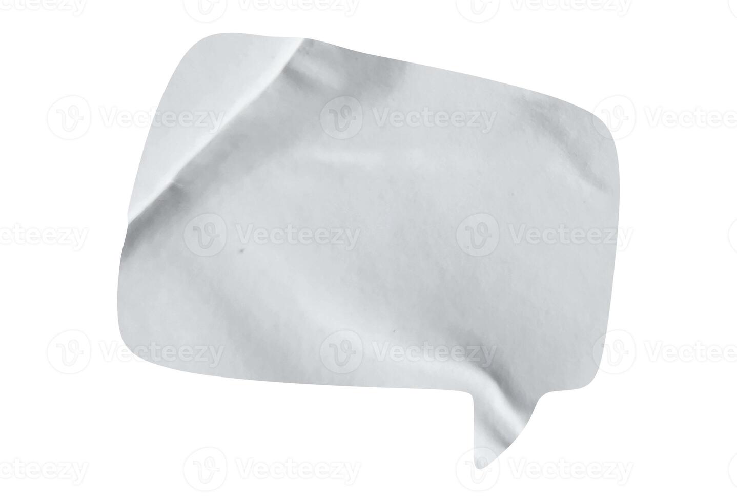 Bubble speech shape in white paper texture photo