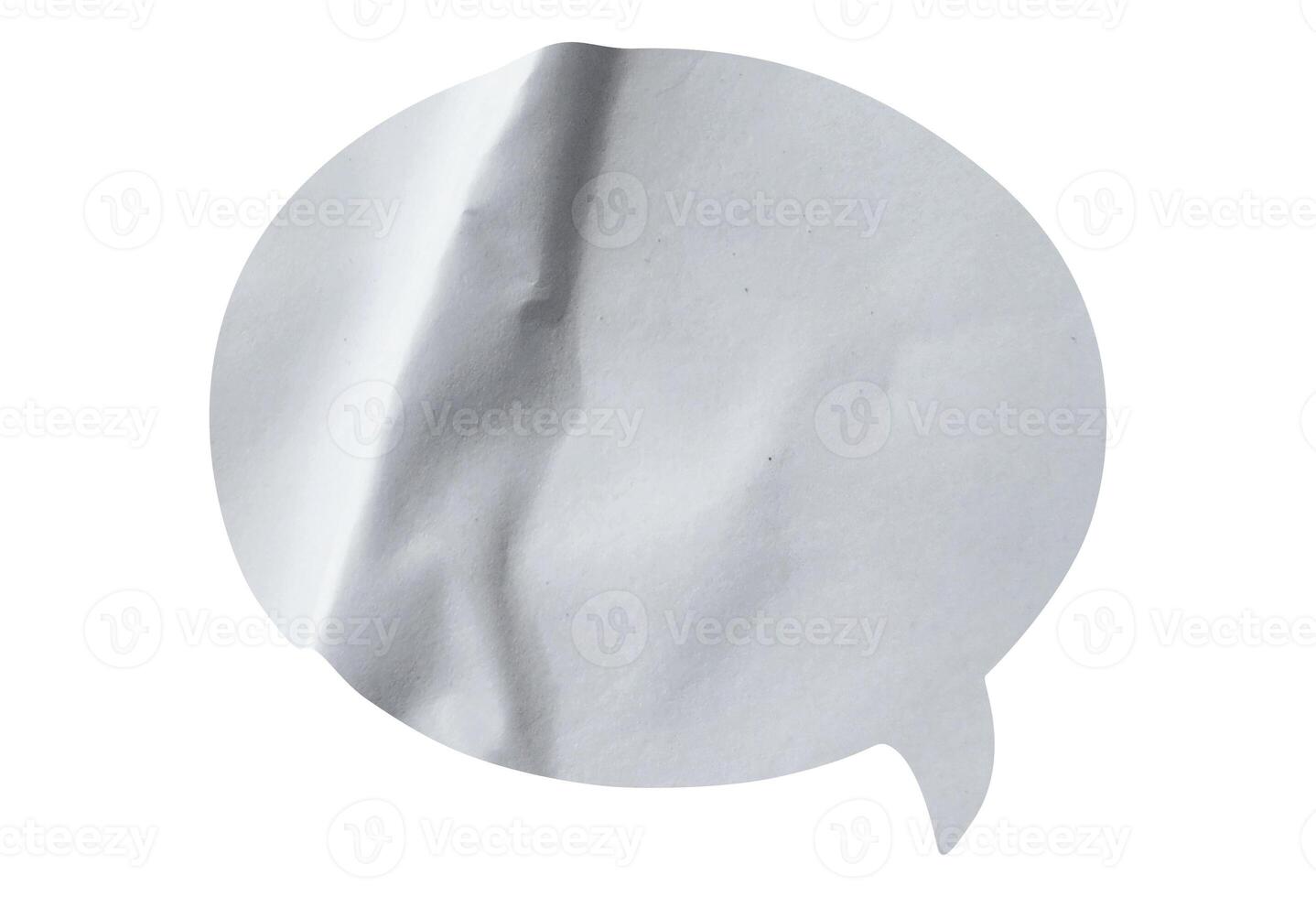 Bubble speech shape in white paper texture photo