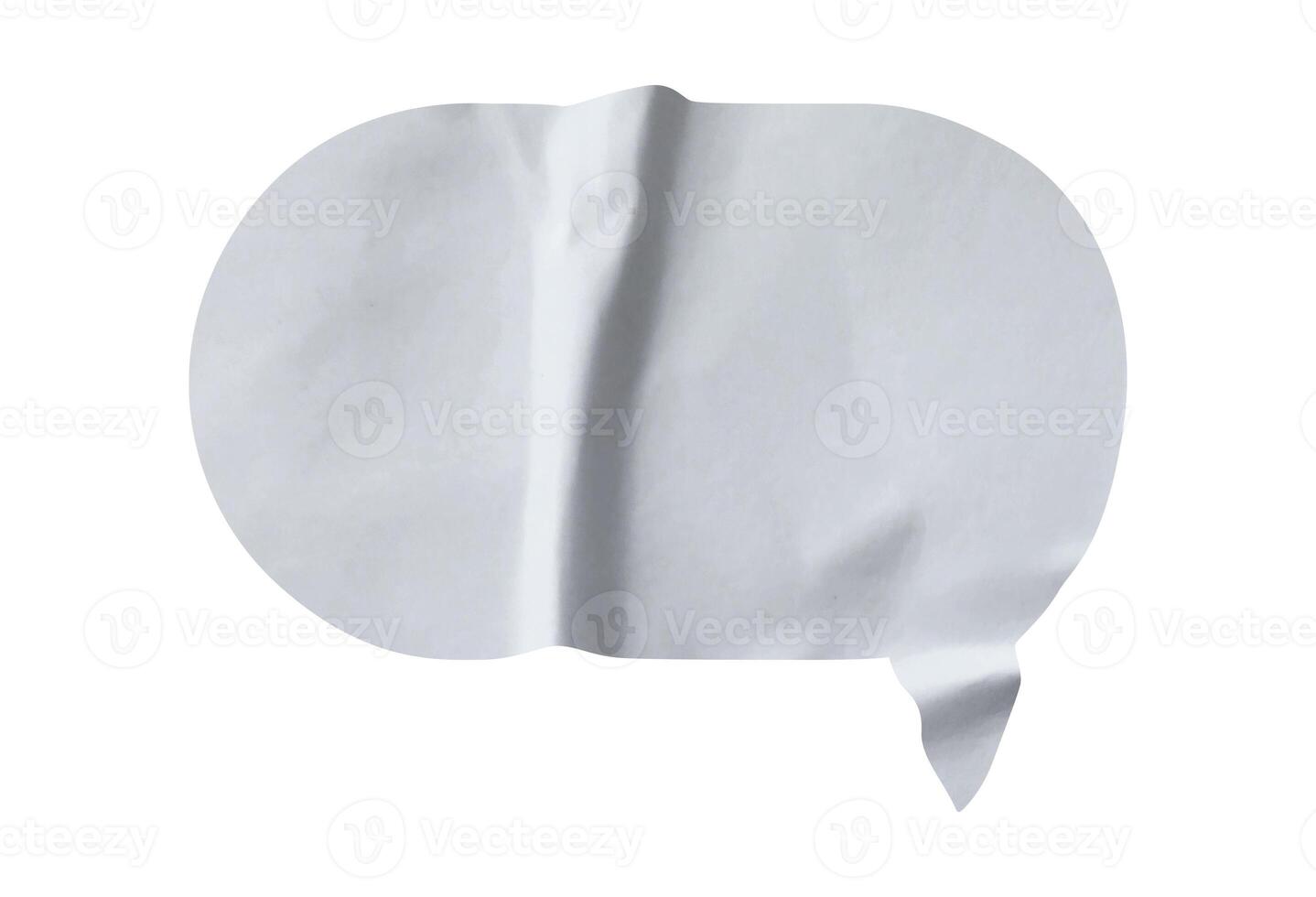 Bubble speech shape in white paper texture photo