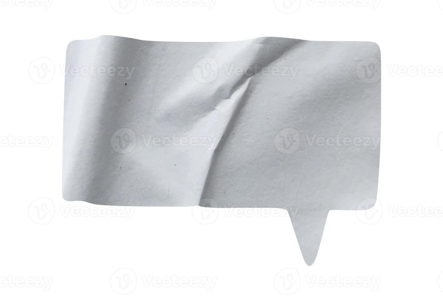 Bubble speech shape in white paper texture photo