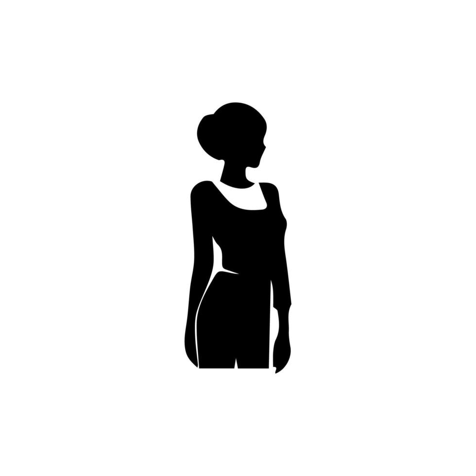 Vector silhouettes of business lady