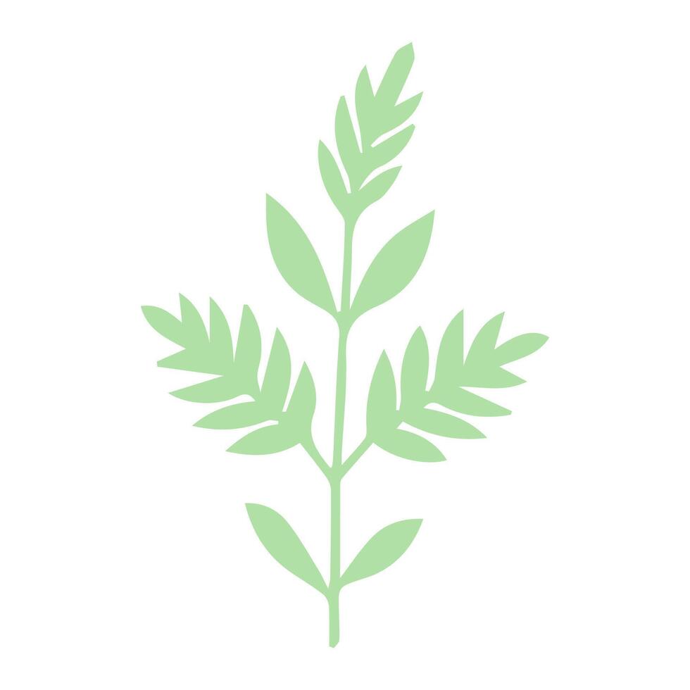twigs with leaves silhouettes Free Vector