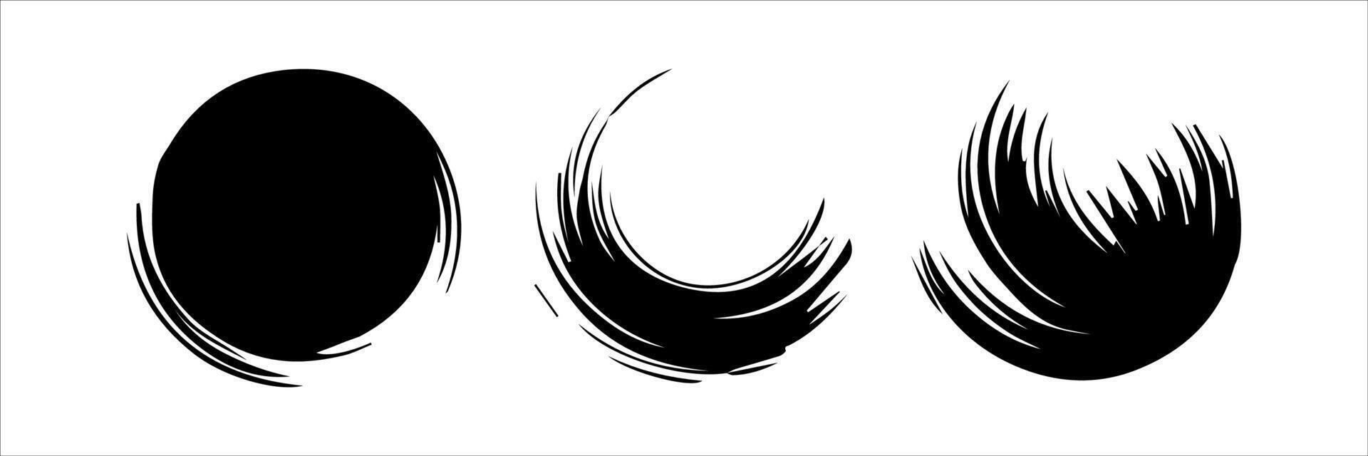 Vector set of grunge circle brush