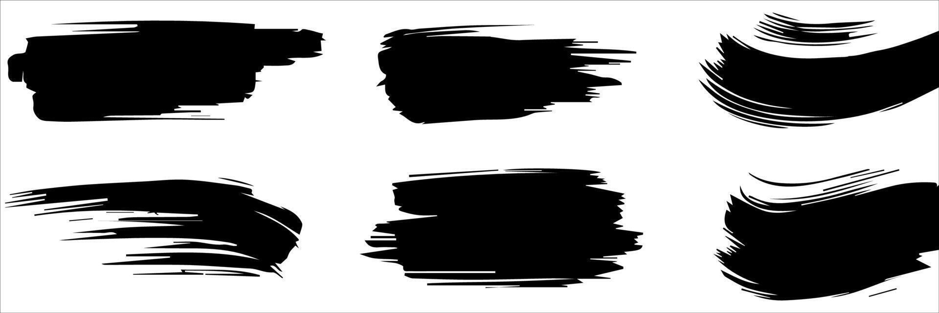 Brush strokes. Vector paintbrush, brush strokes templates. Grunge design elements. Long text boxes. Dirty distress texture banners. Grungy painted
