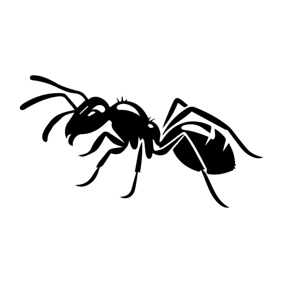 Silhouettes of ants. Free vector