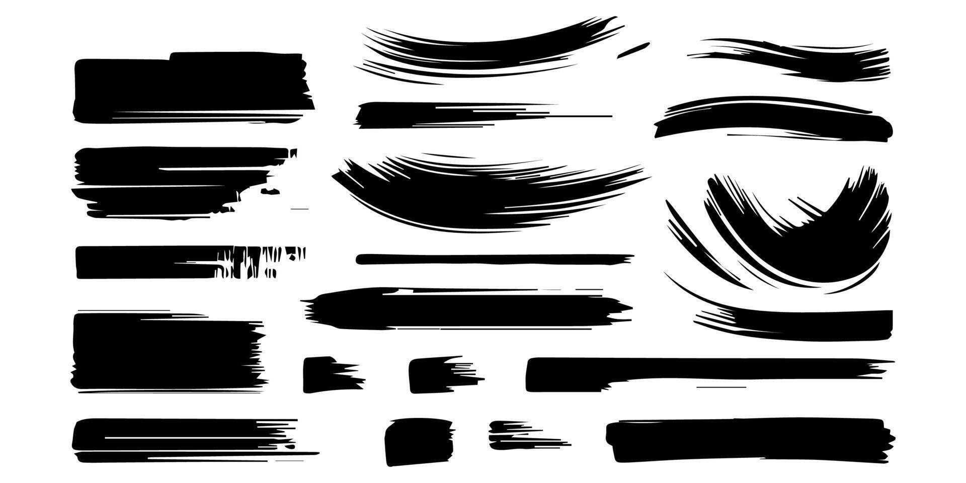 Set of vector paint brush stroke, ink splatter and artistic design elements. Dirty watercolor texture, box, frame, grunge background, splash or creative shape for social media. Abstract drawing.