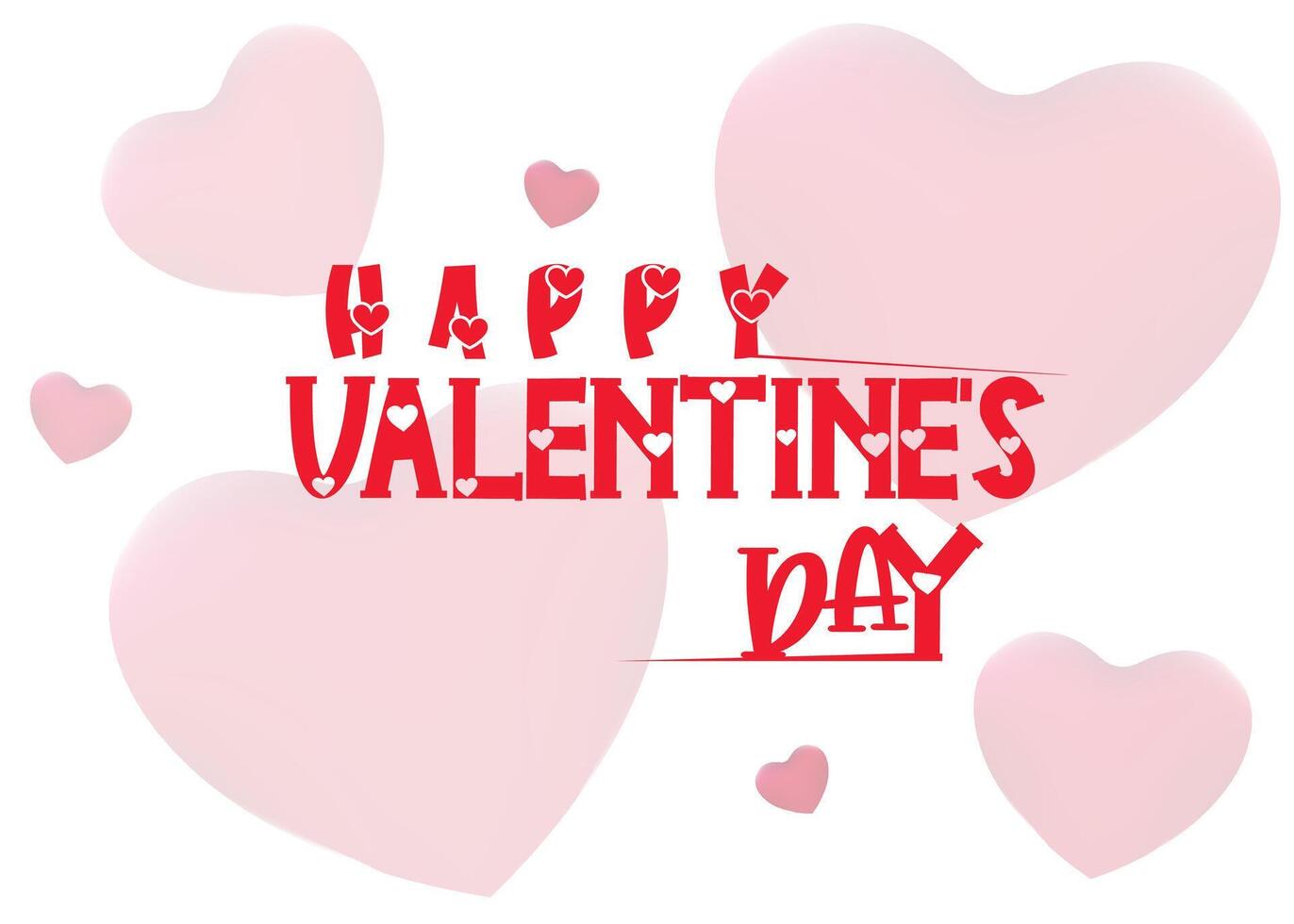 Happy Valentine's Day Poster or banner with cute font,sweet hearts and gift box on red vector