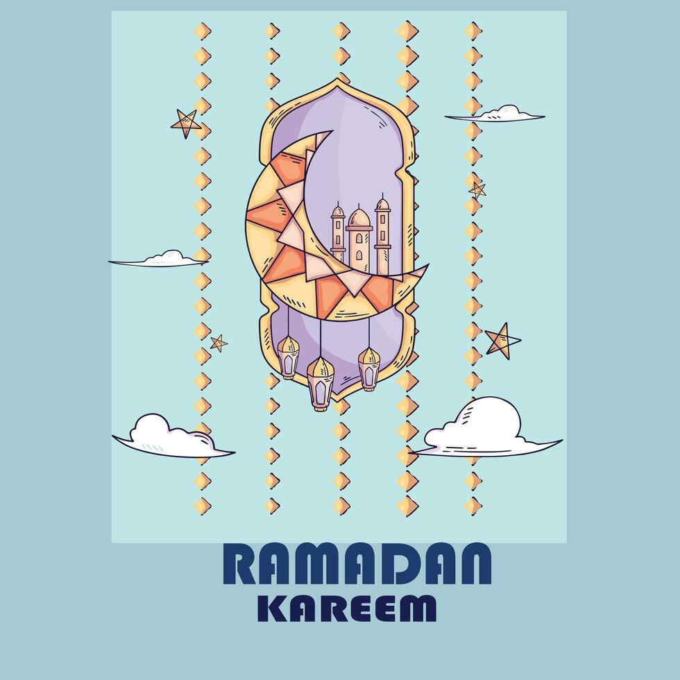 Ramadan Kareem Vector Background. calligraphy greeting card design of happy Ramadan Mubarak, Beautiful Muslim Event Eid Background Design