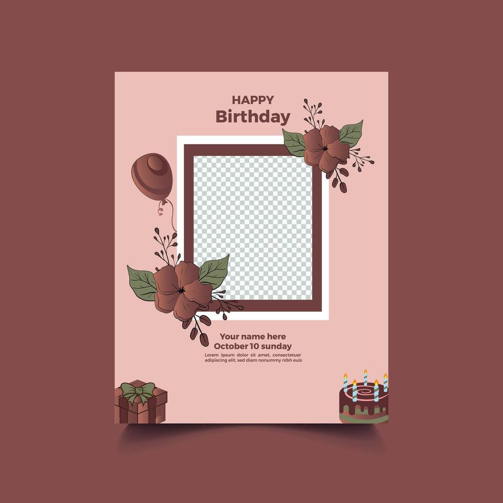 Elegant birthday flyer template vector