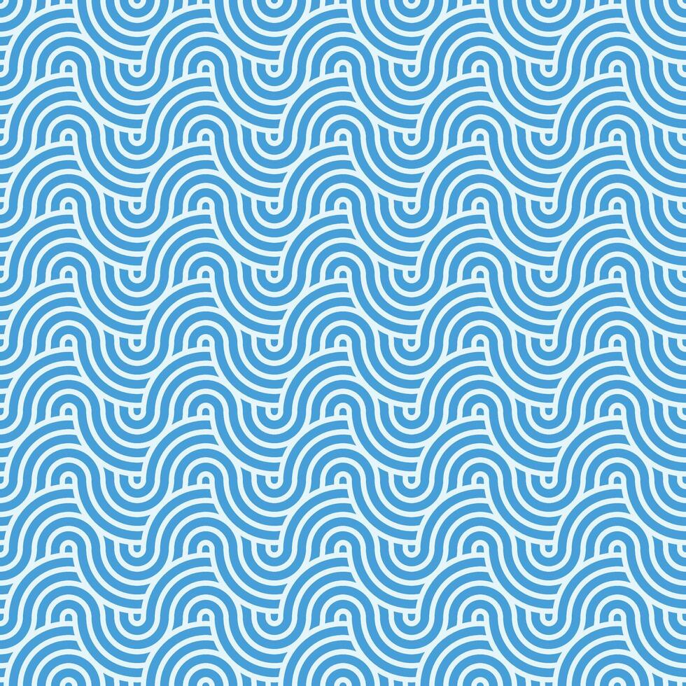 Seamless blue geometric japanese circles pattern vector