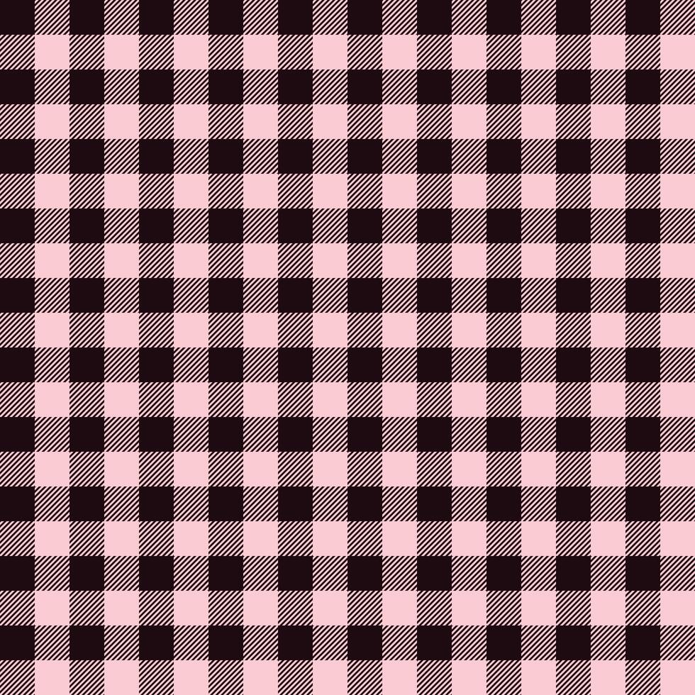 Seamless Repeating Light Pink And Black Buffalo Plaid Pattern vector