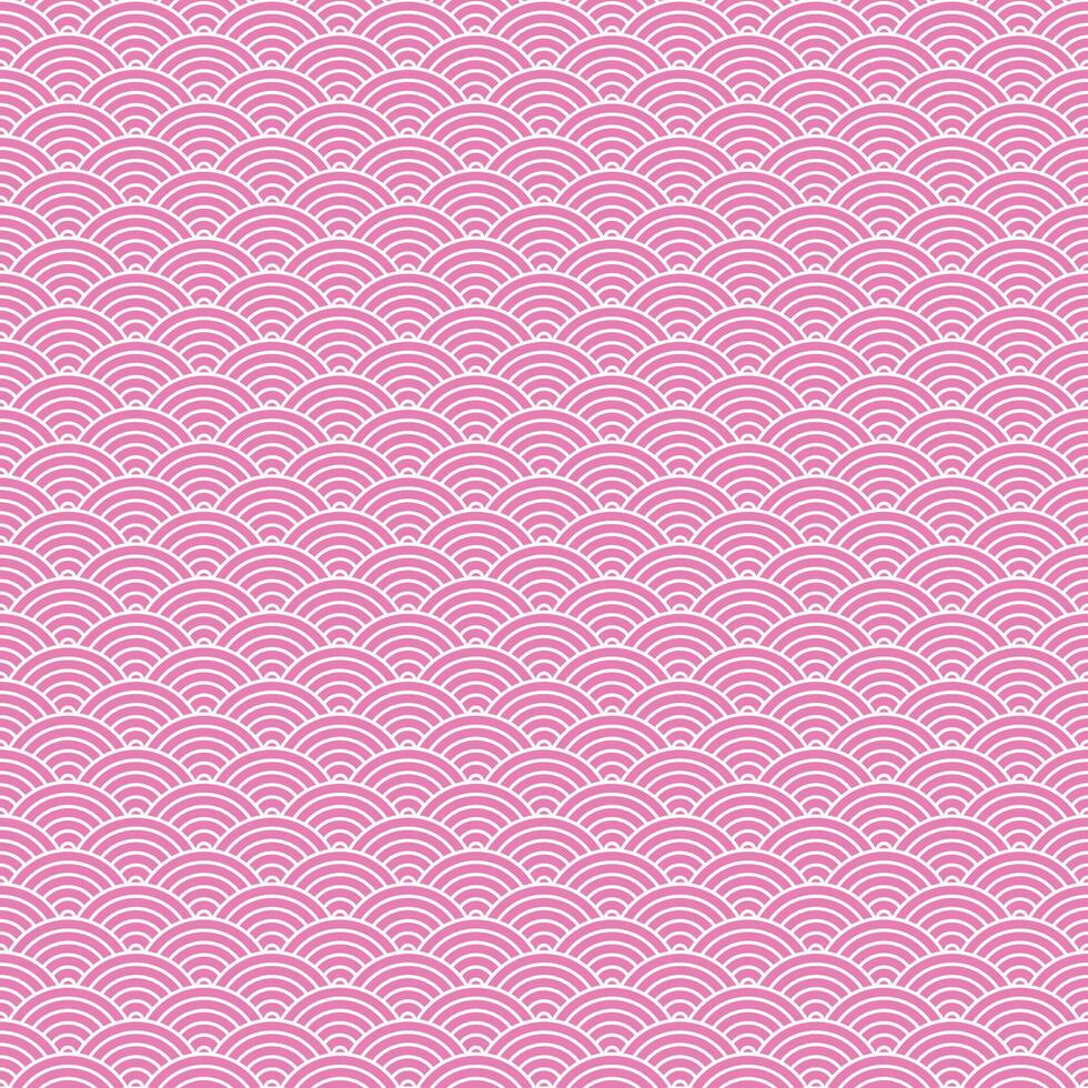 rosado sin costura geométrico japonés olas modelo seigaiha-mon vector