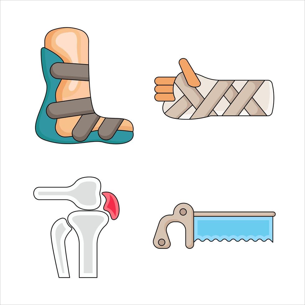 Set of Medical Rehabilitation and Orthopedic. Vector Illustration