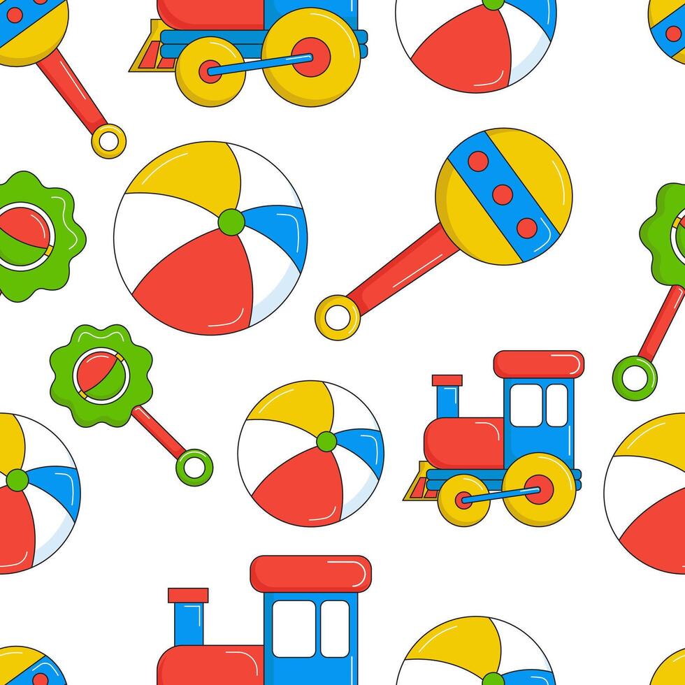 Vector seamless pattren on the topic of Baby Toy . Design for wallpapers, paper, texture, textile or fabric.