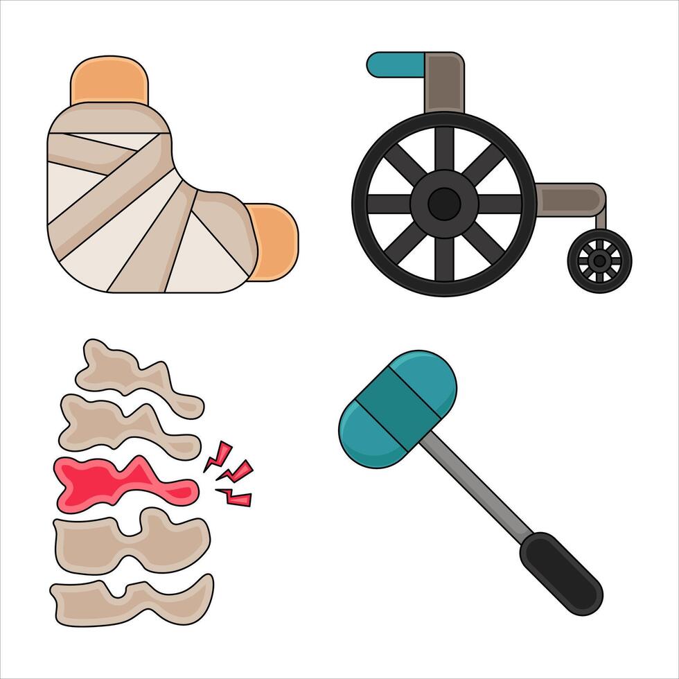 Set of Medical Rehabilitation and Orthopedic. Vector Illustration