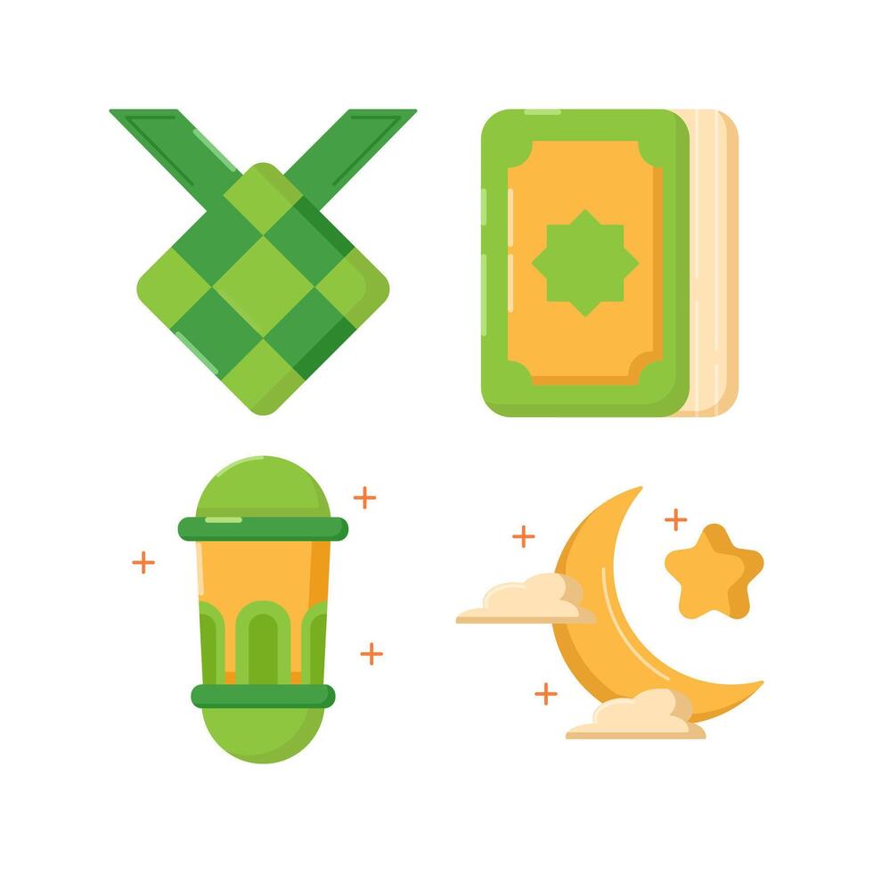Ramadan and islamic celebration icon set. isolated on white background vector
