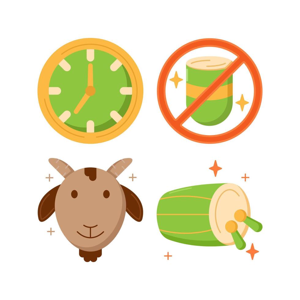 Ramadan and islamic celebration icon set. isolated on white background vector