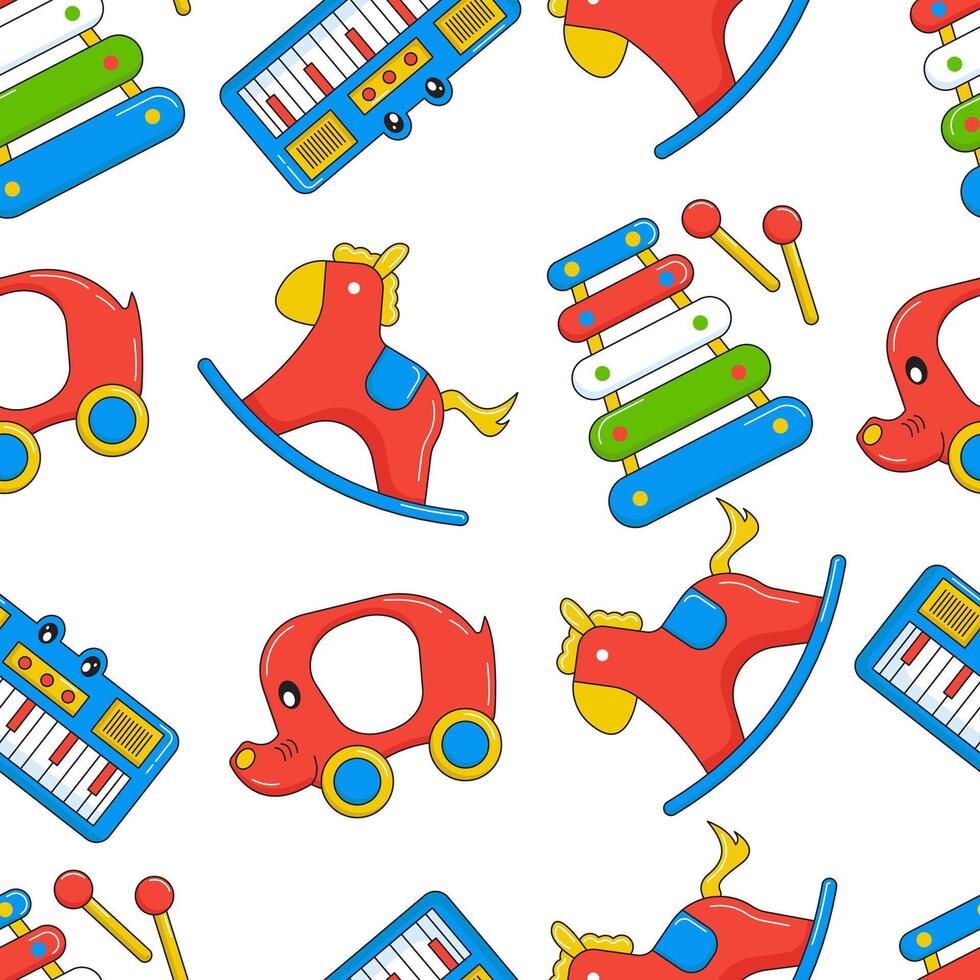 Vector seamless pattren on the topic of Baby Toy . Design for wallpapers, paper, texture, textile or fabric.