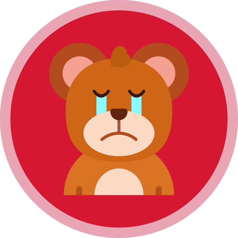 Cry Flat Multi Circle Icon vector