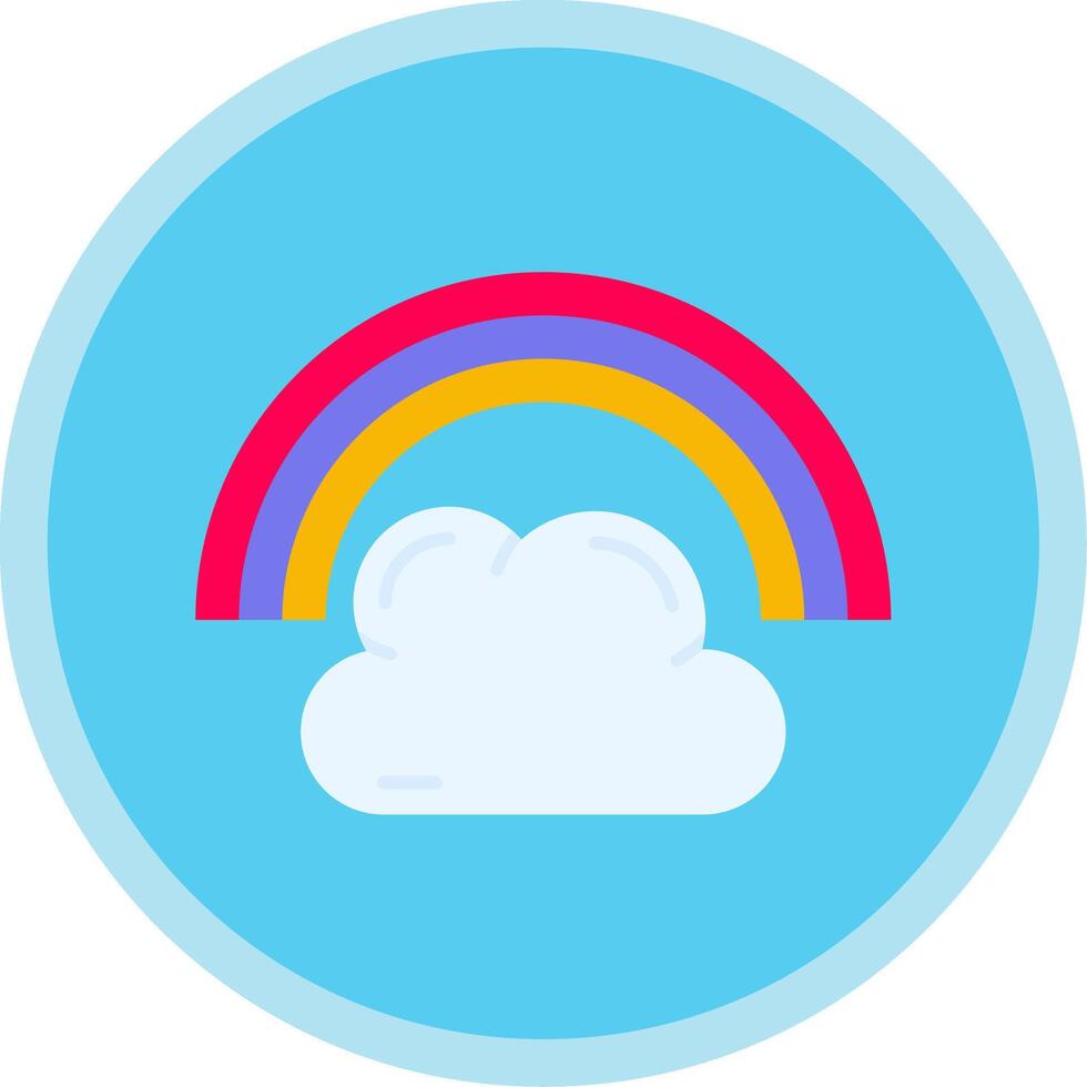 Rainbow Flat Multi Circle Icon vector