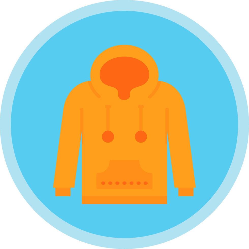 Hoodie Flat Multi Circle Icon vector