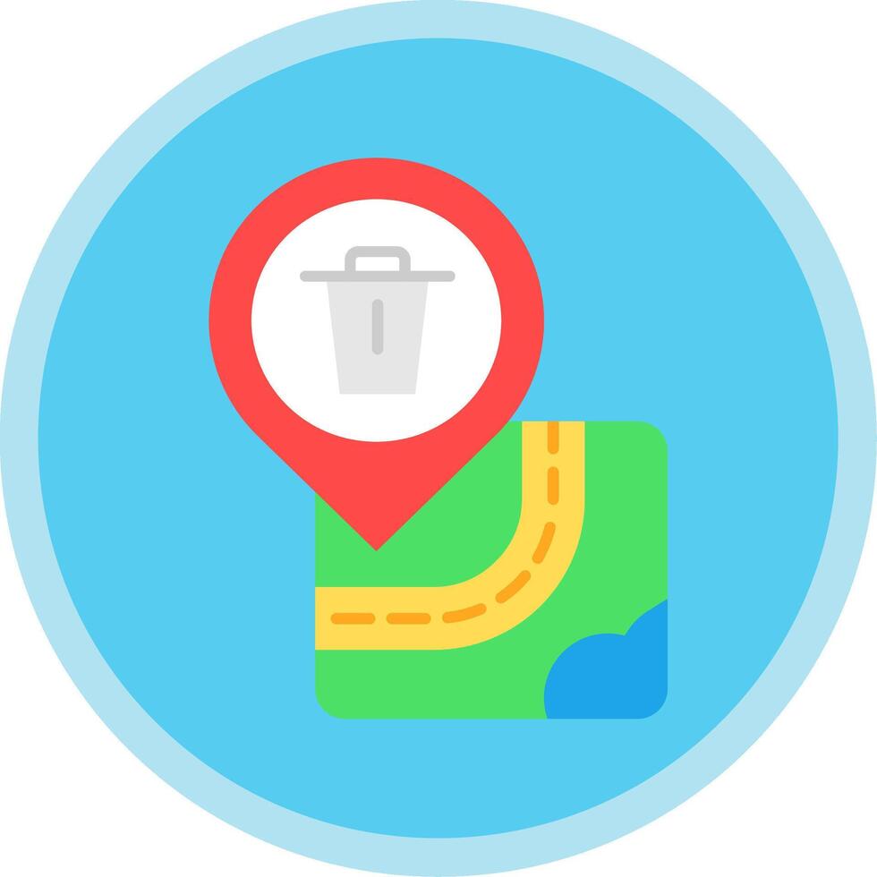 Bin Flat Multi Circle Icon vector