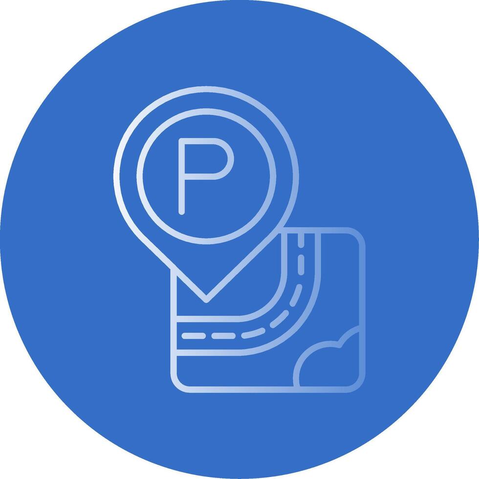 Parking Gradient Line Circle Icon vector