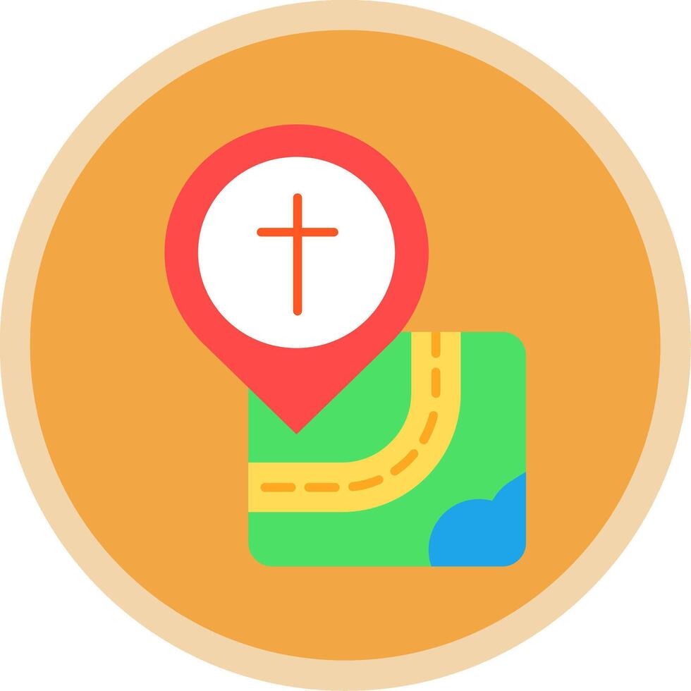 Iglesia plano multi circulo icono vector