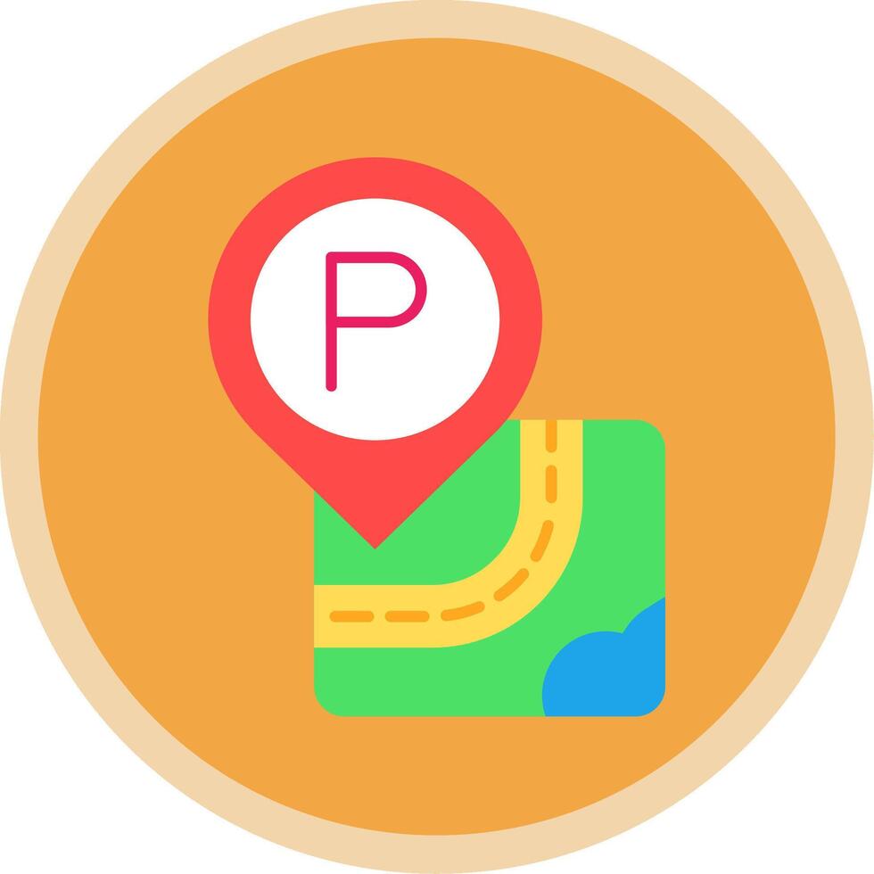 Parking Flat Multi Circle Icon vector