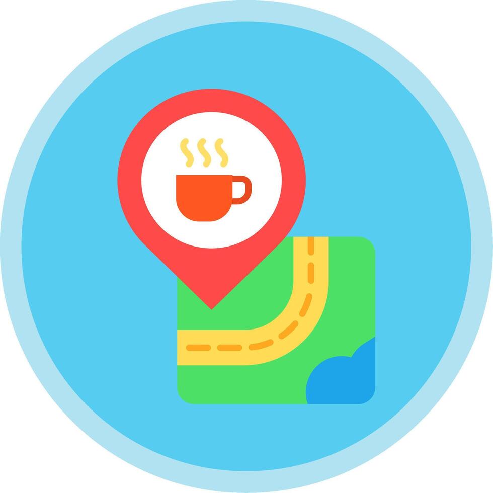 café plano multi circulo icono vector