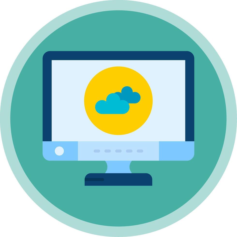 Cloud Flat Multi Circle Icon vector