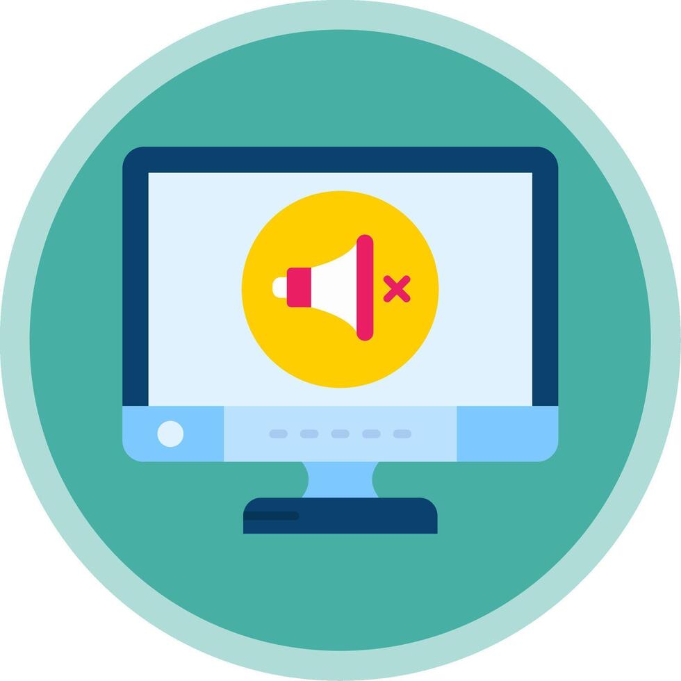 Mute Flat Multi Circle Icon vector