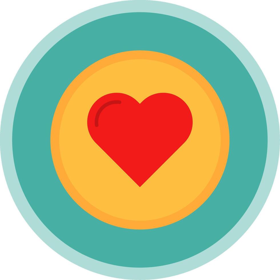 Heart Flat Multi Circle Icon vector