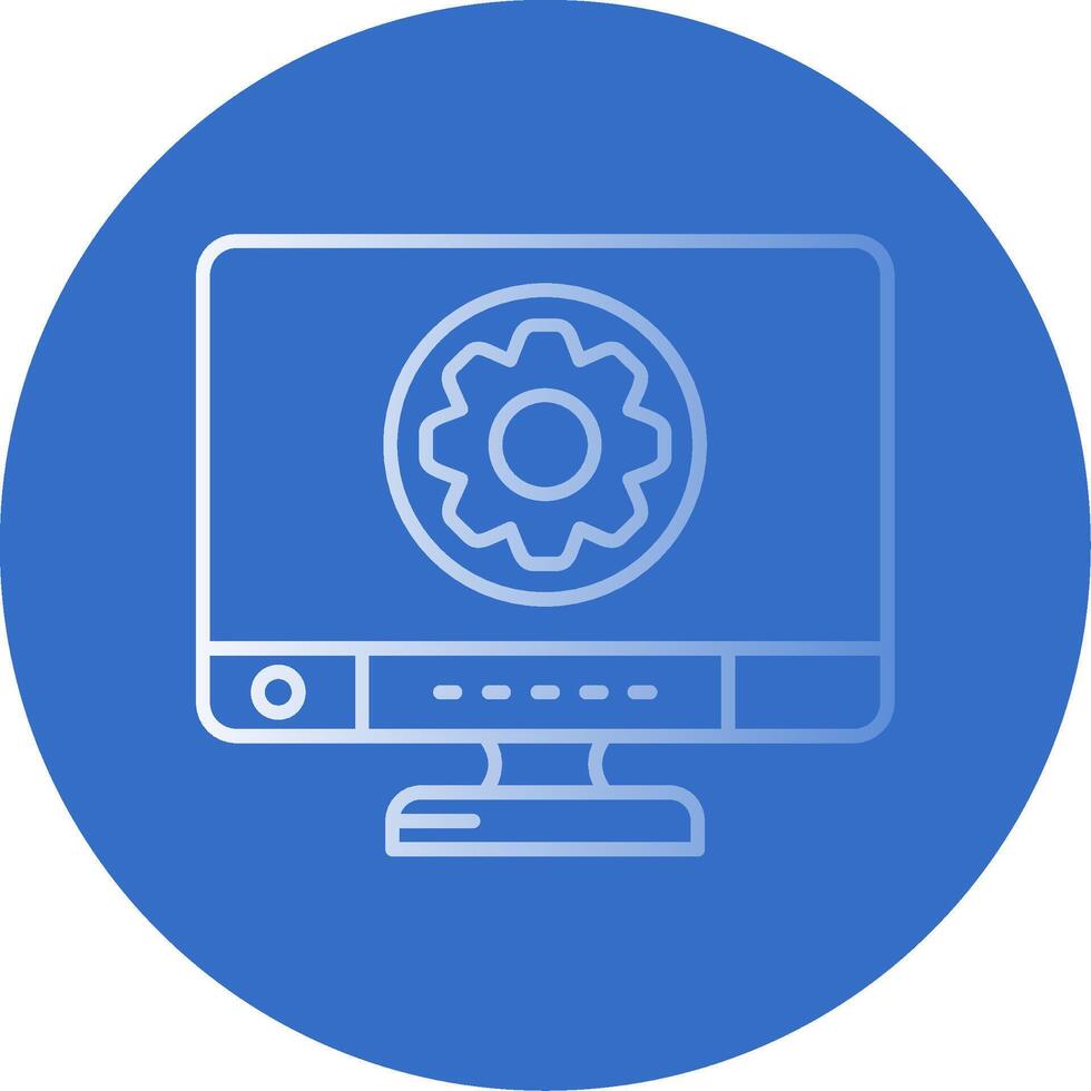 Settings Gradient Line Circle Icon vector