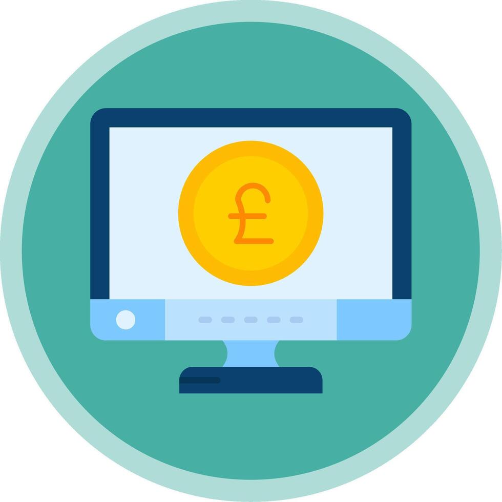 Pound Flat Multi Circle Icon vector
