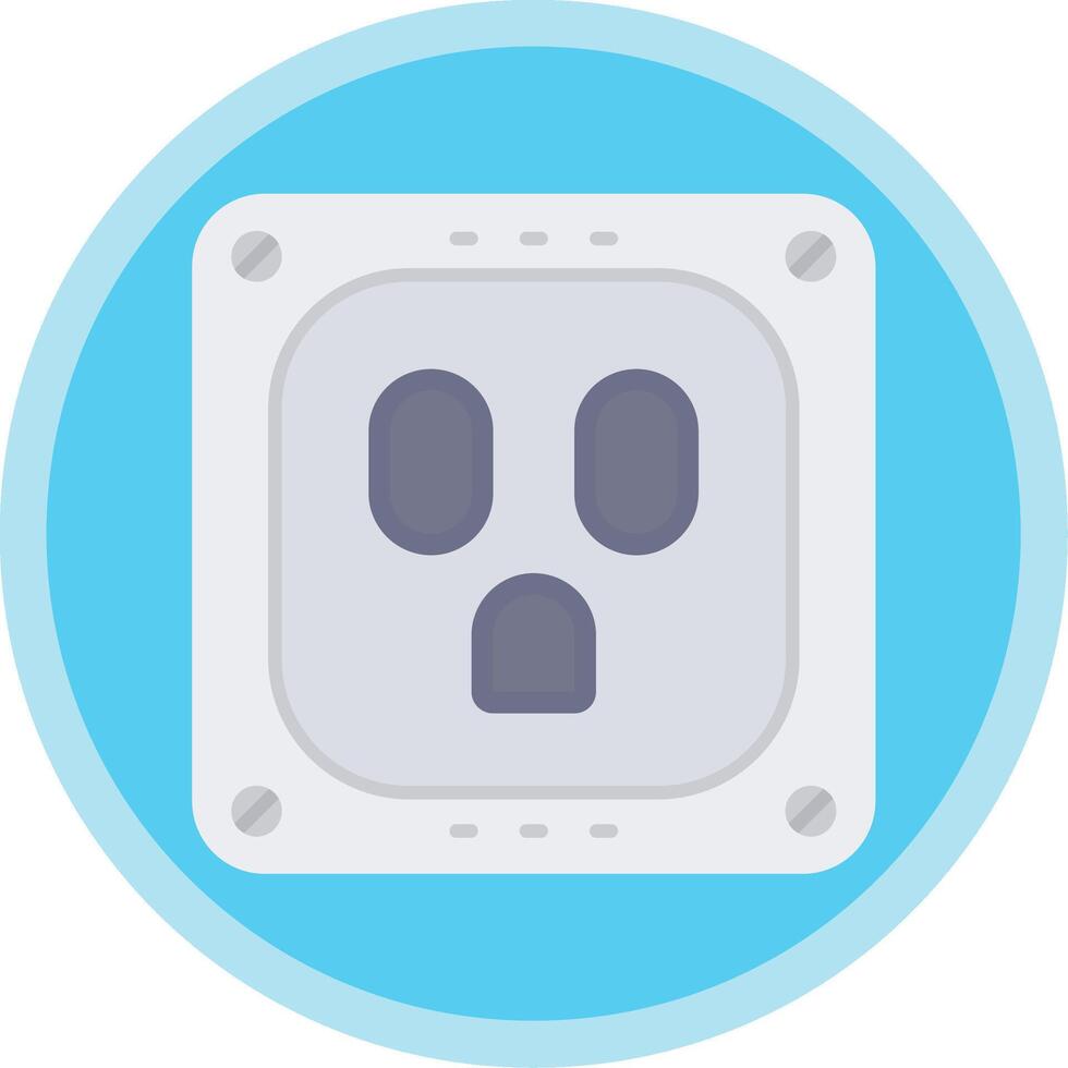 Socket Flat Multi Circle Icon vector