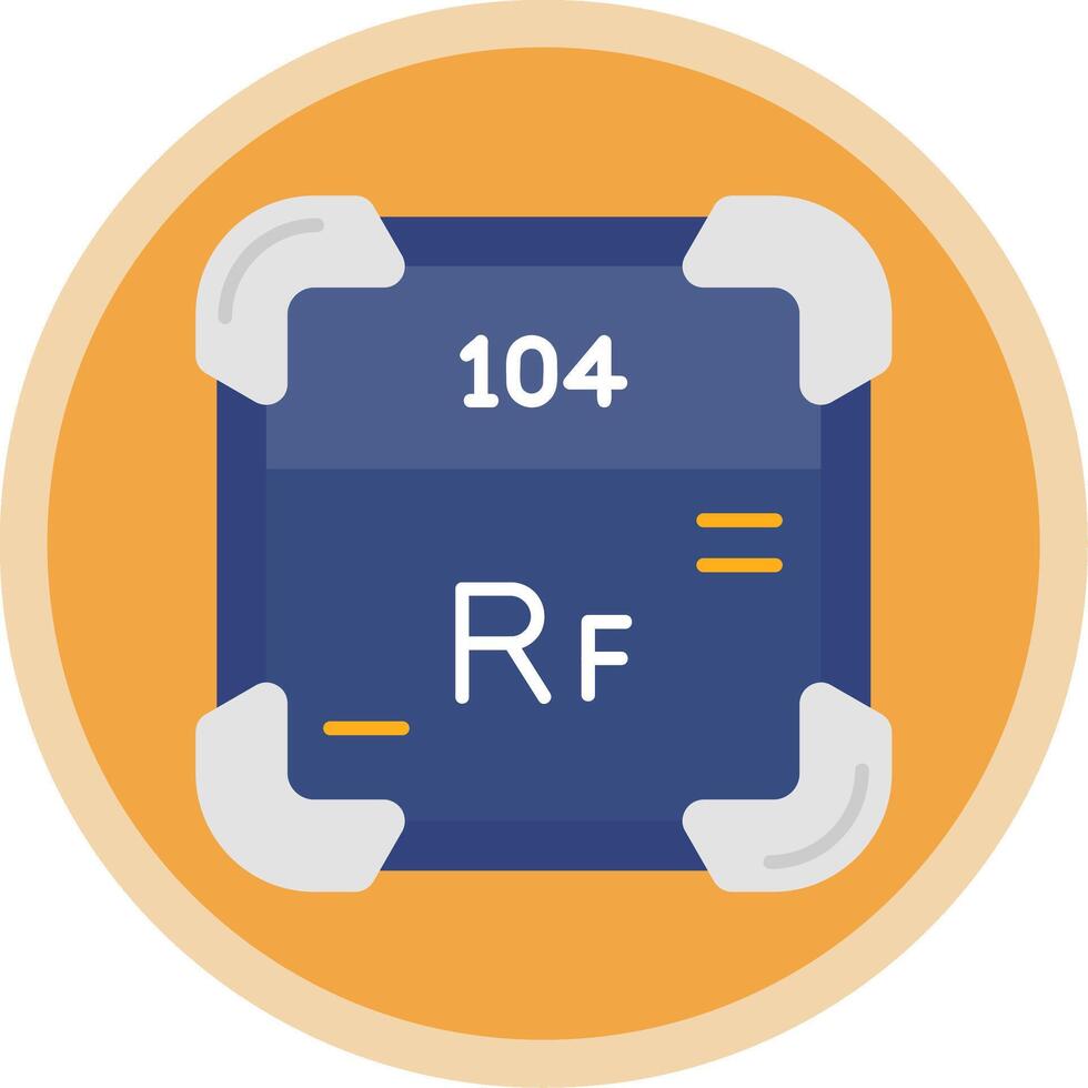 Rutherfordium Flat Multi Circle Icon vector