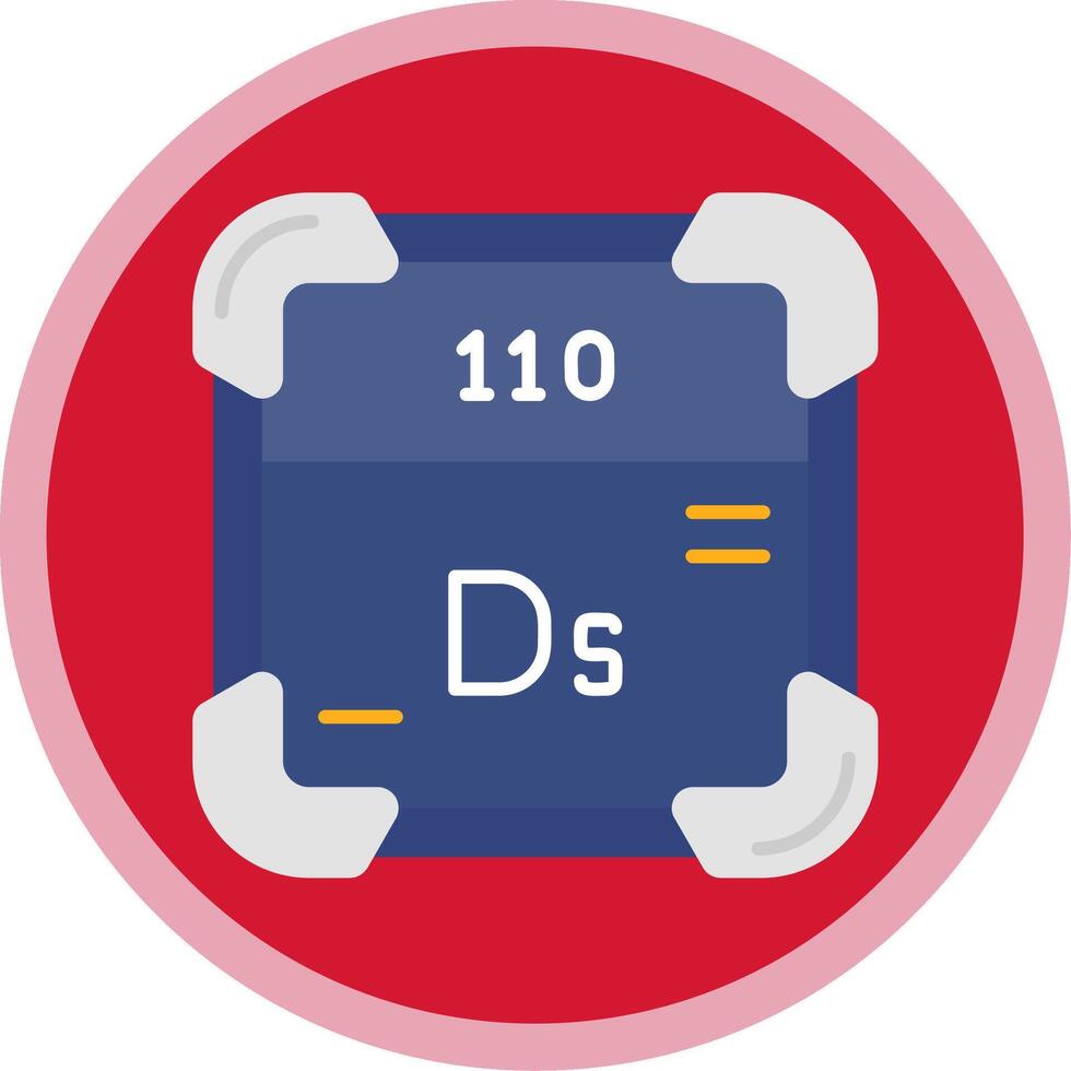 Darmstadtium plano multi circulo icono vector