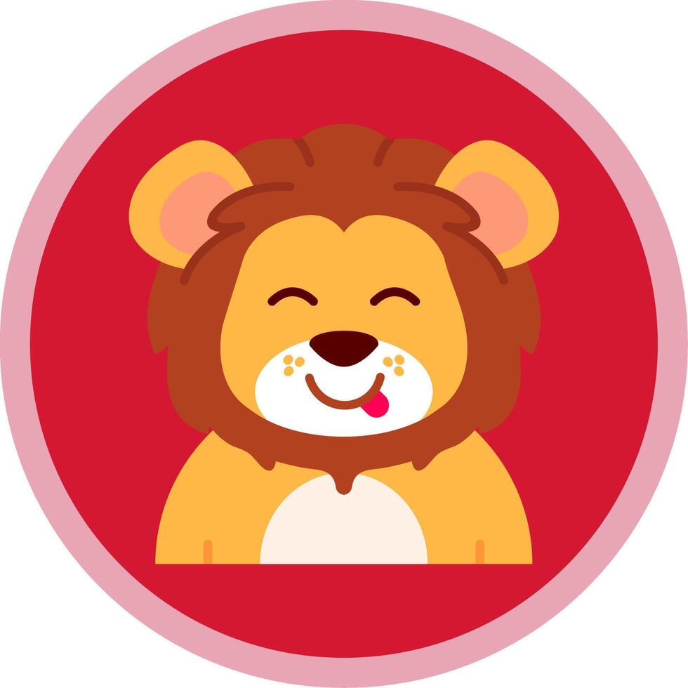 Tongue Flat Multi Circle Icon vector