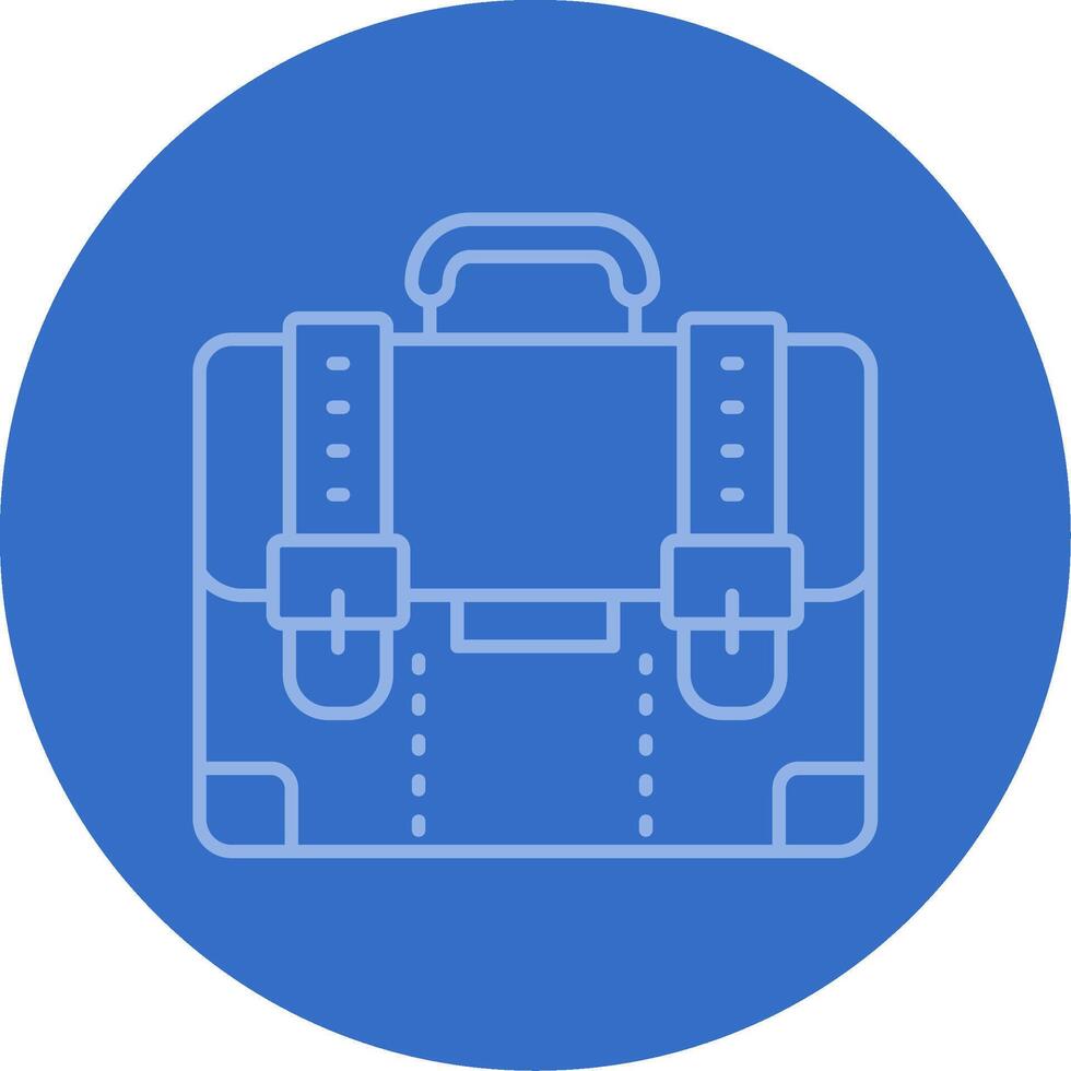 Suitcase Gradient Line Circle Icon vector