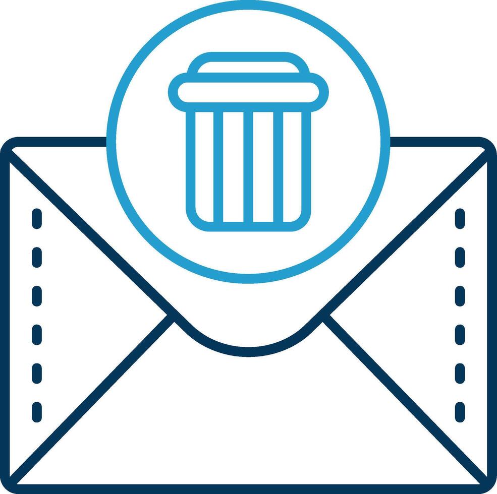 Dustbin Line Blue Two Color Icon vector