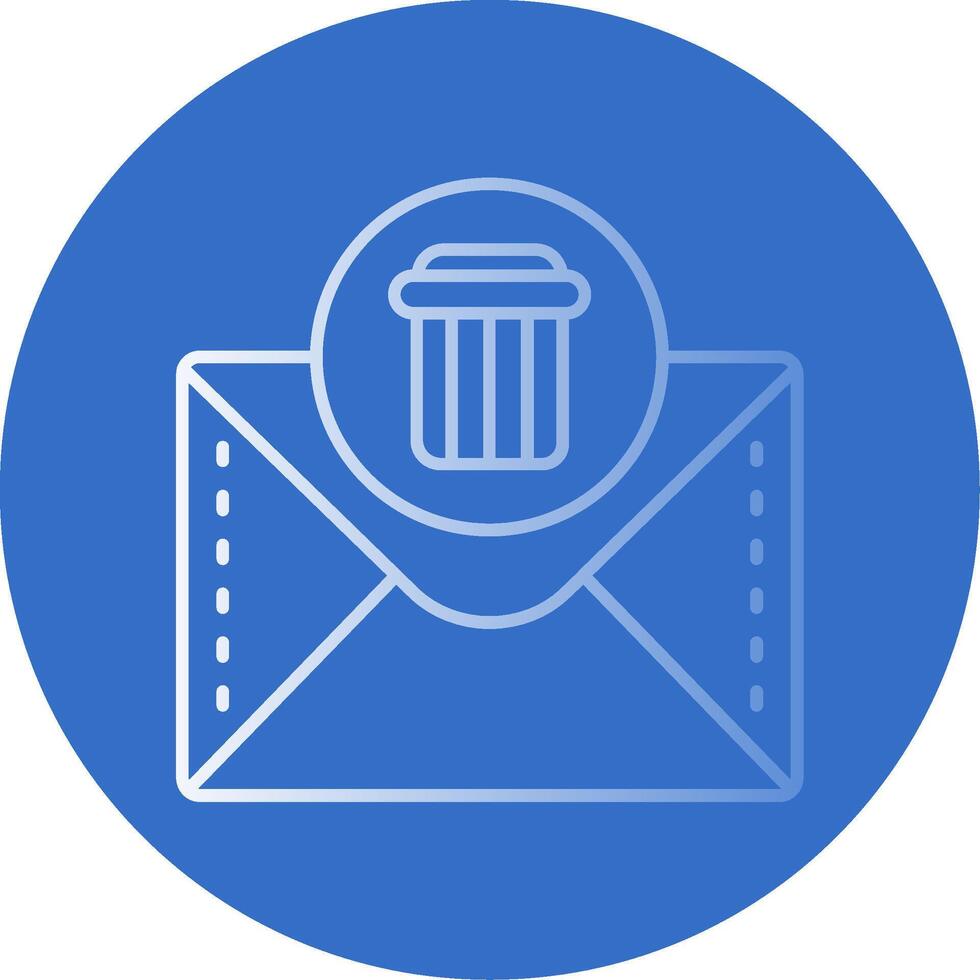 Dustbin Gradient Line Circle Icon vector