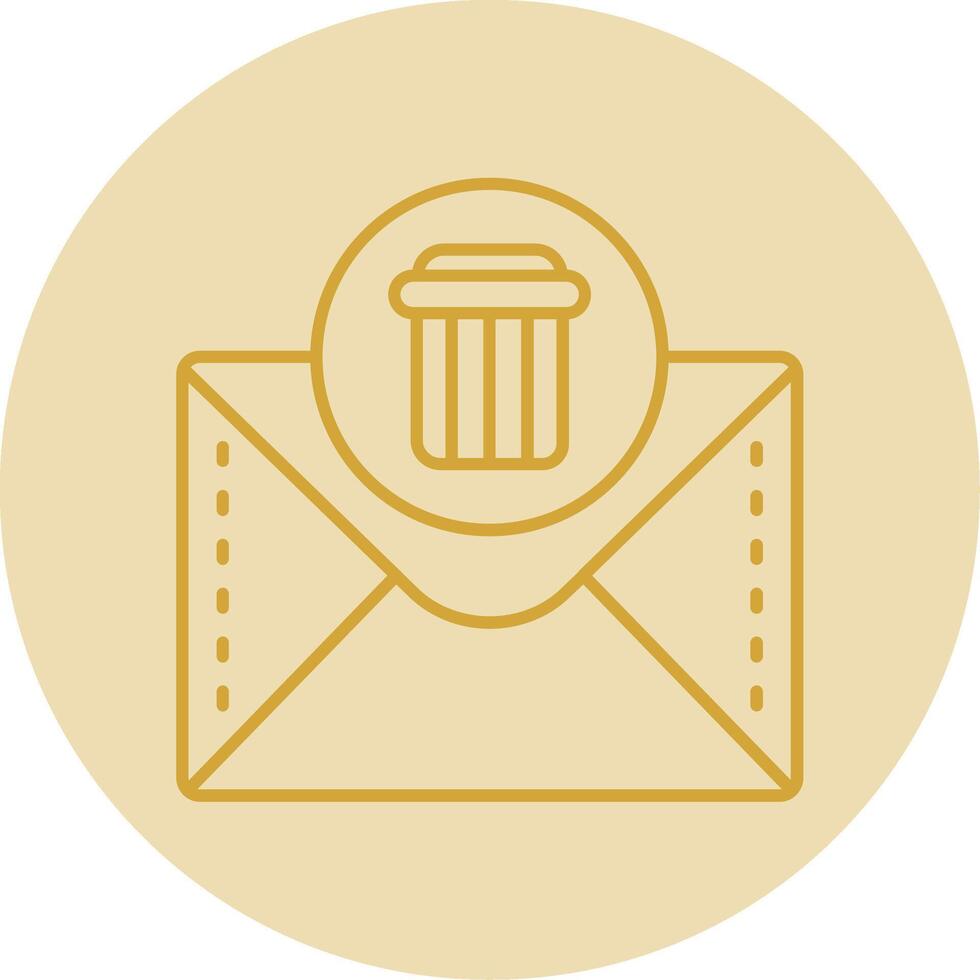 Dustbin Line Yellow Circle Icon vector