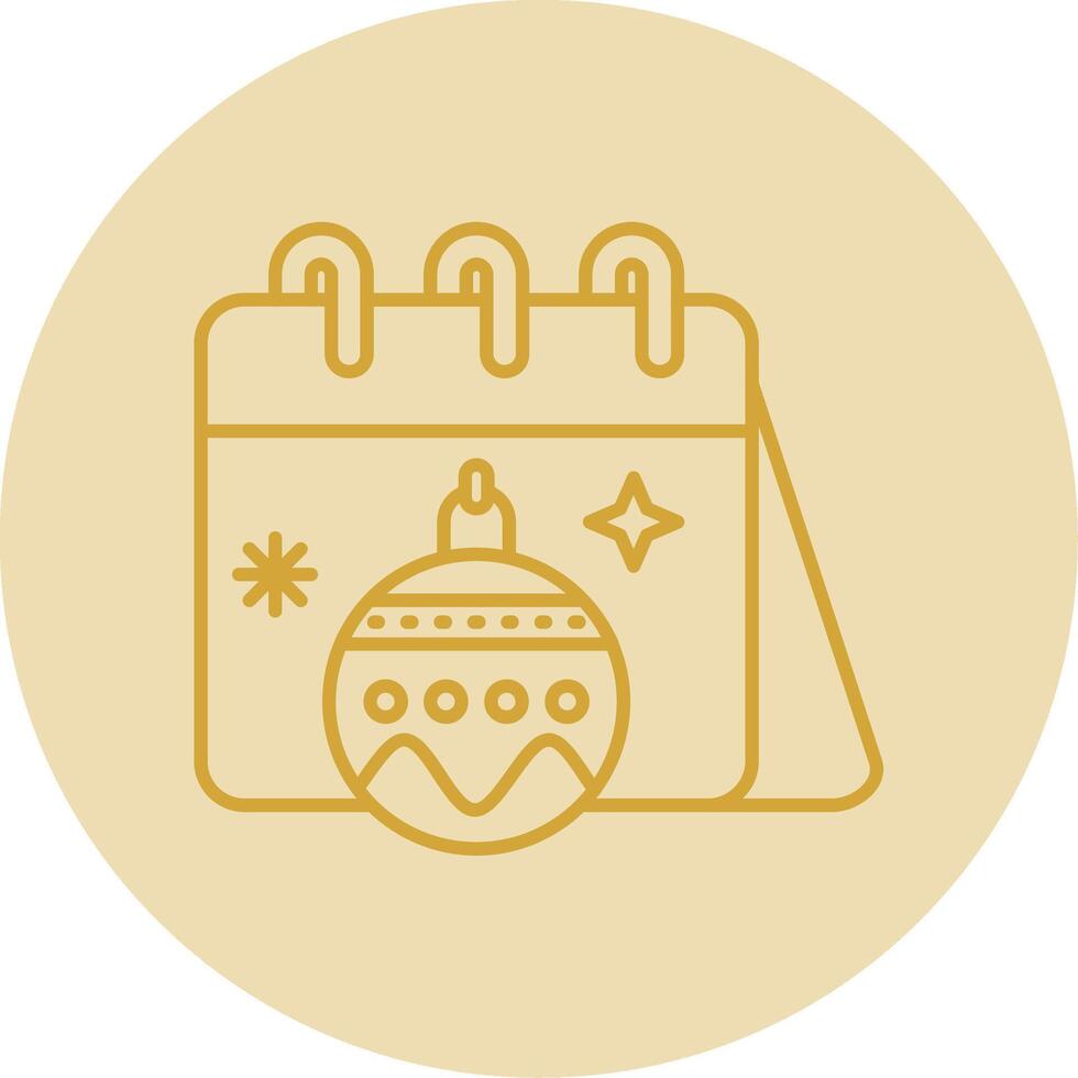 Calender Line Yellow Circle Icon vector
