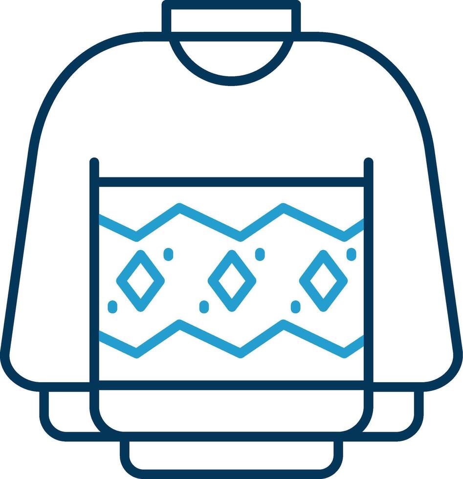 Sweater Line Blue Two Color Icon vector