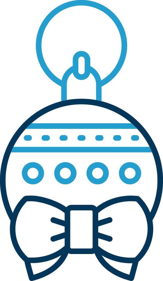 Bauble Line Blue Two Color Icon vector