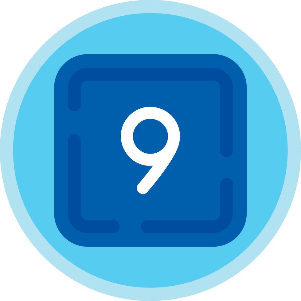 Nine Flat Multi Circle Icon vector
