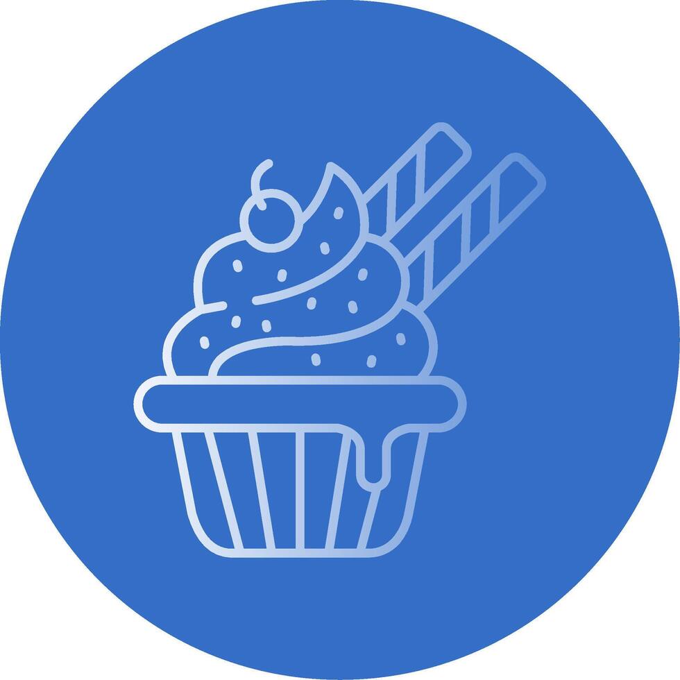 Cupcake Gradient Line Circle Icon vector